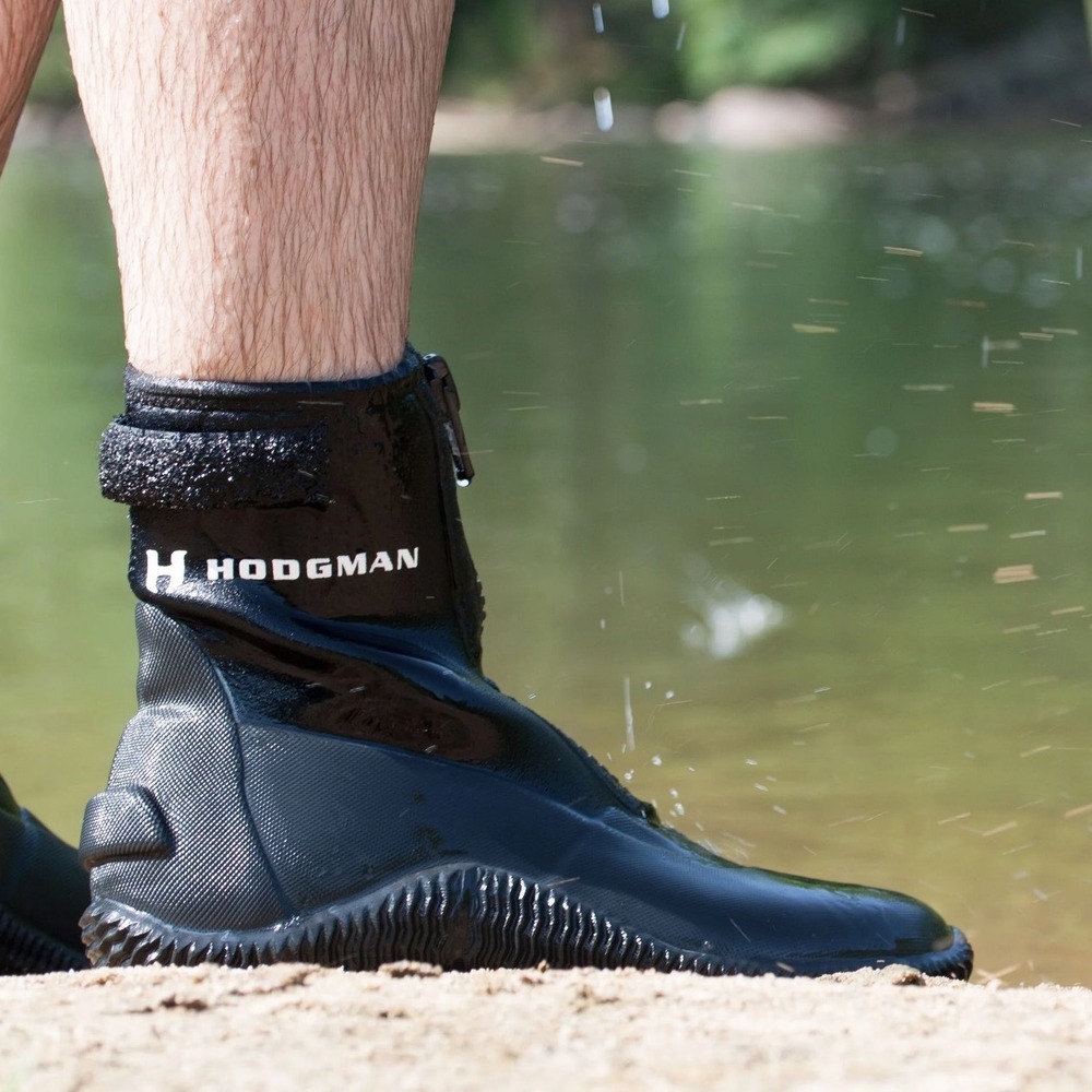 Hodgman Neoprene Wading Boots Mens 8 Black Zip Up Fishing Shoes B37595-NEO